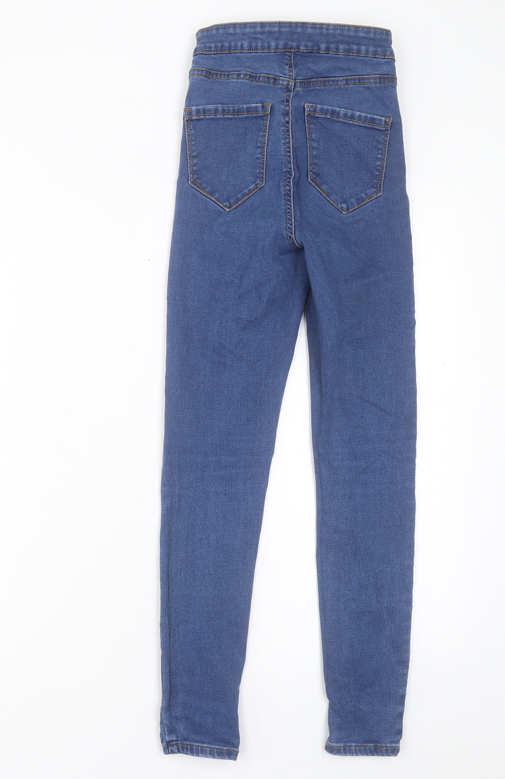 Denim & Co. Womens Blue Cotton Skinny Jeans Size 4 L25 in Regular Button