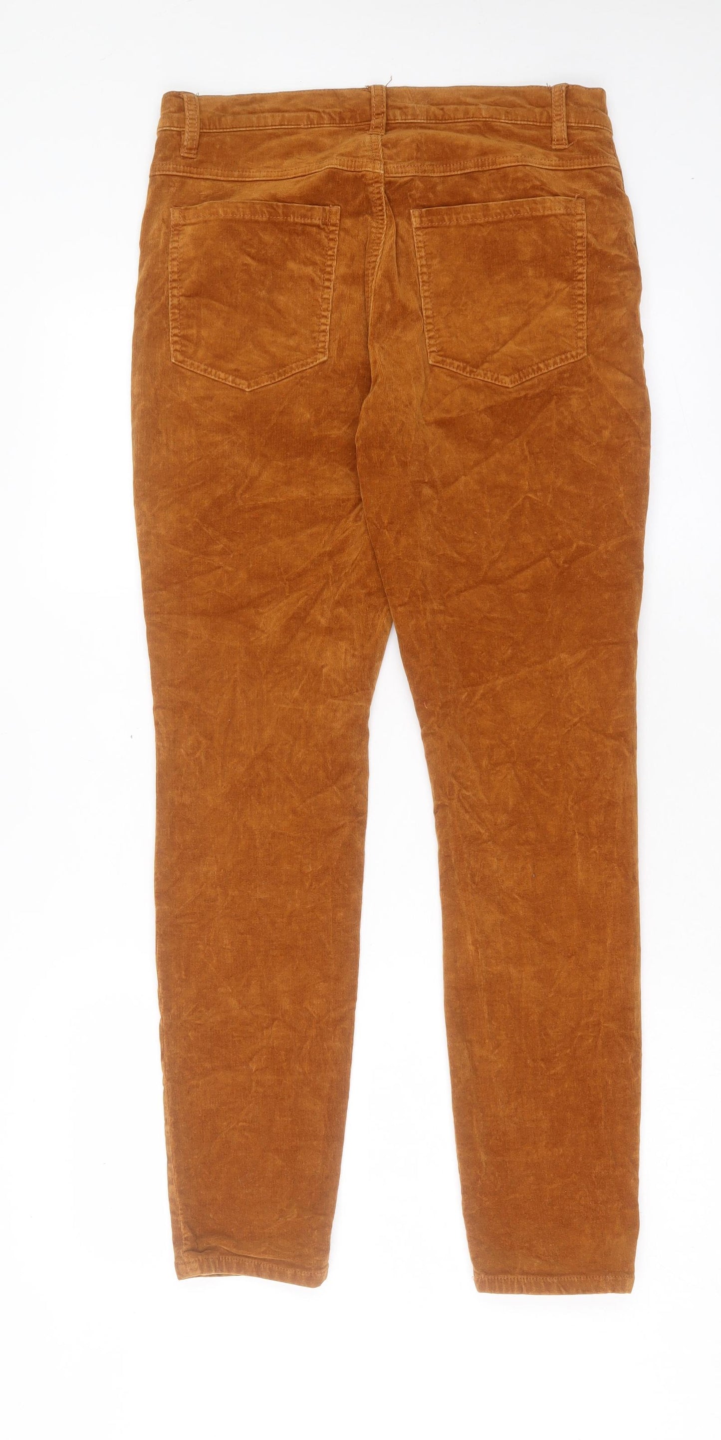 CAbi Womens Brown Cotton Trousers Size 30 in L30 in Regular Button