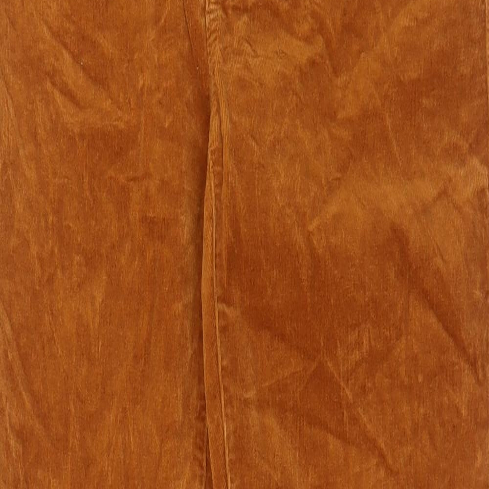 CAbi Womens Brown Cotton Trousers Size 30 in L30 in Regular Button