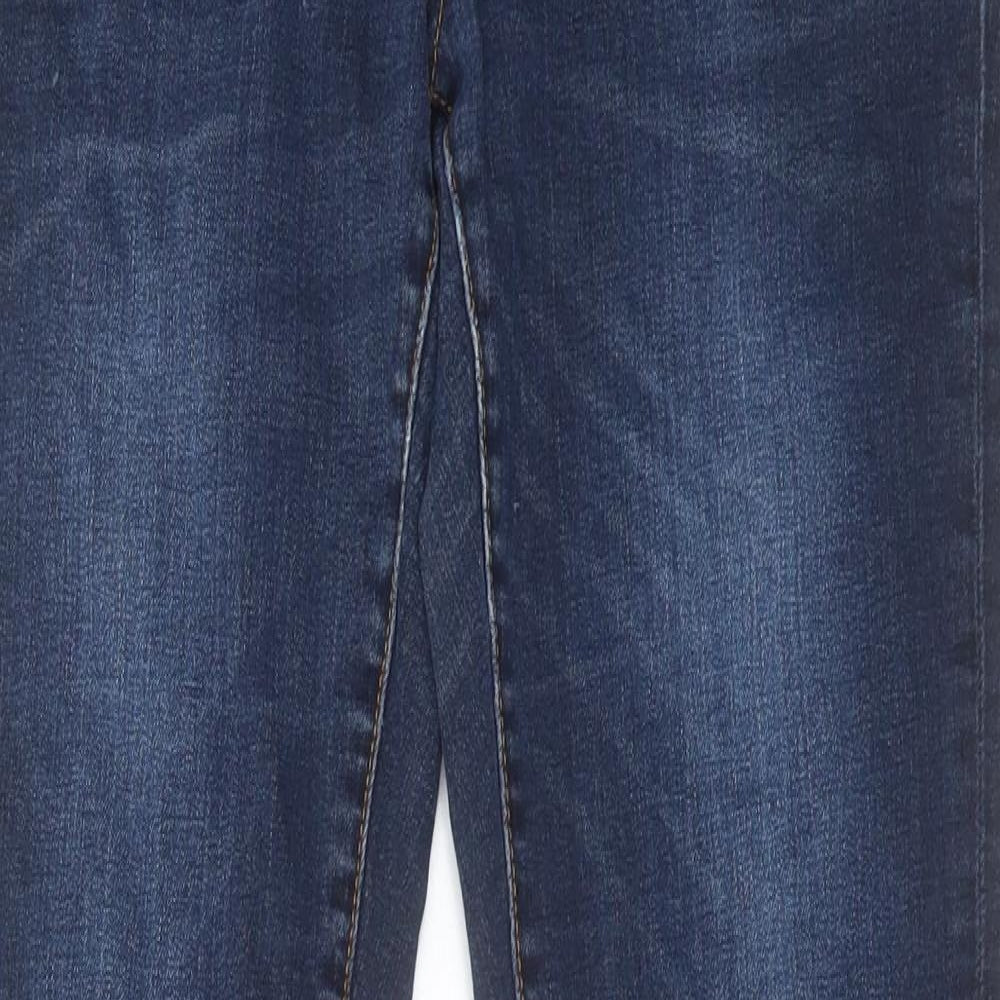 White Stuff Womens Blue Cotton Straight Jeans Size 12 L31 in Regular Button