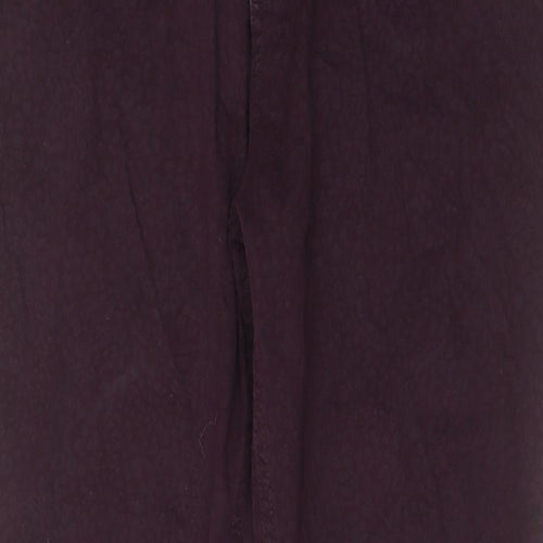 F&F Womens Purple Animal Print Cotton Skinny Jeans Size 18 L30 in Regular Button