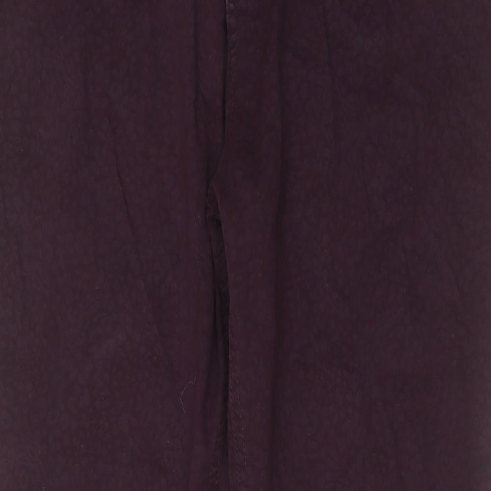 F&F Womens Purple Animal Print Cotton Skinny Jeans Size 18 L30 in Regular Button