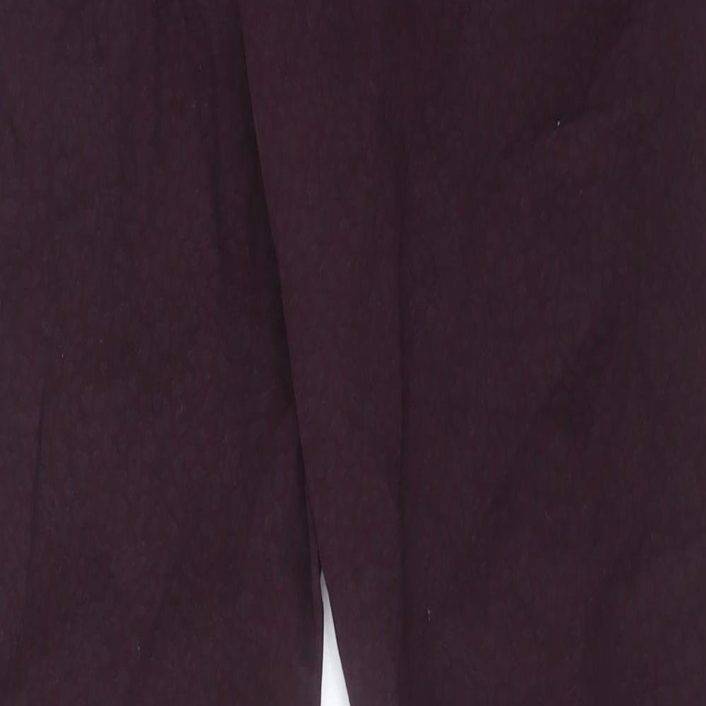 F&F Womens Purple Animal Print Cotton Skinny Jeans Size 18 L30 in Regular Button
