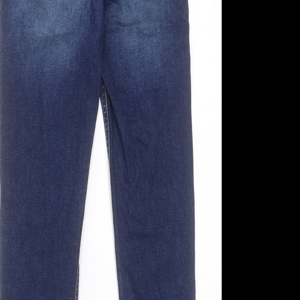 River Island Boys Blue Cotton Straight Jeans Size 12 Years Regular Button