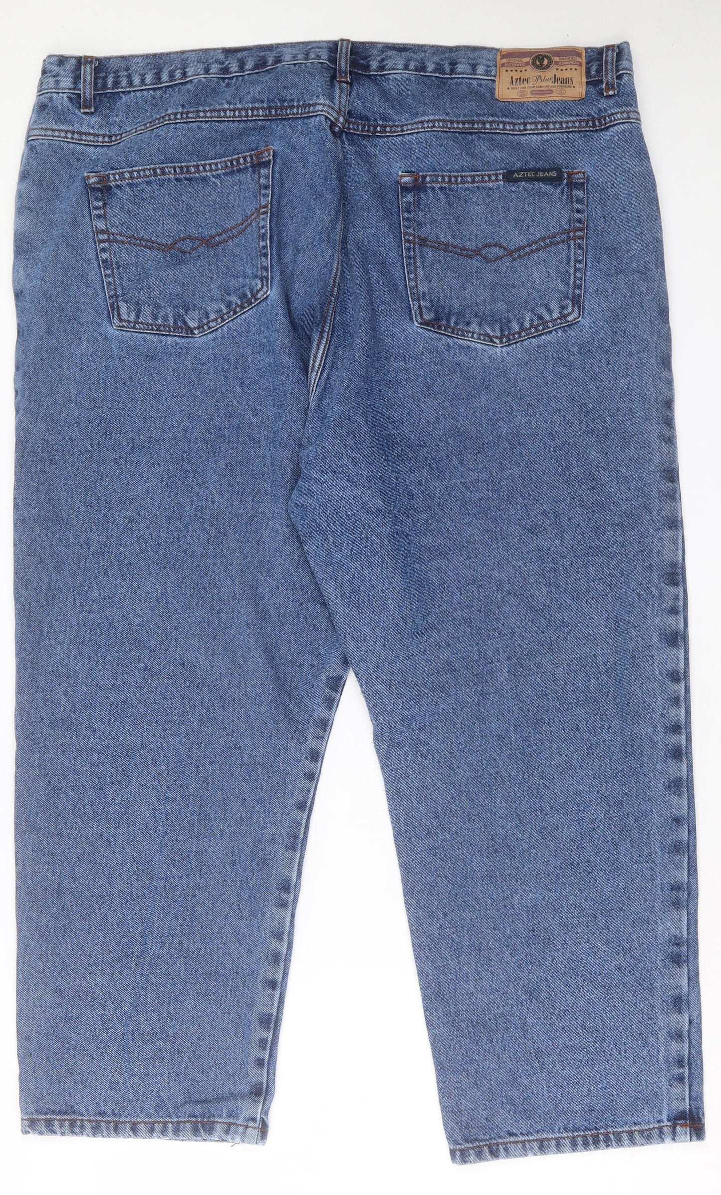 Aztec Jeans Mens Blue Cotton Straight Jeans Size 46 in L27 in Regular Button - Short Leg