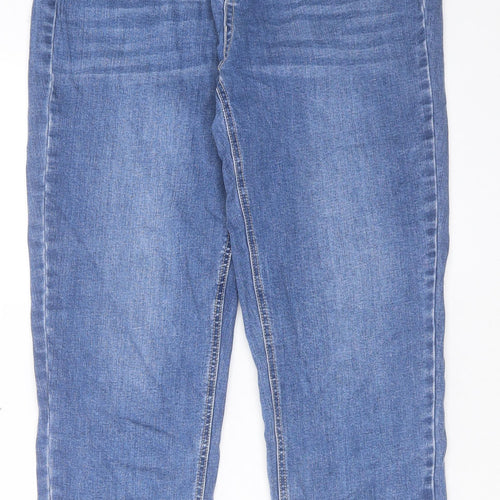 Joules Womens Blue Cotton Straight Jeans Size 12 L28 in Regular Button
