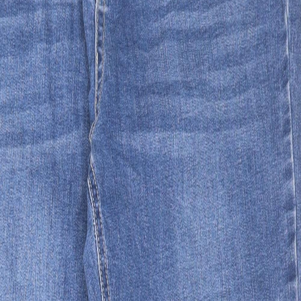 Joules Womens Blue Cotton Straight Jeans Size 12 L28 in Regular Button