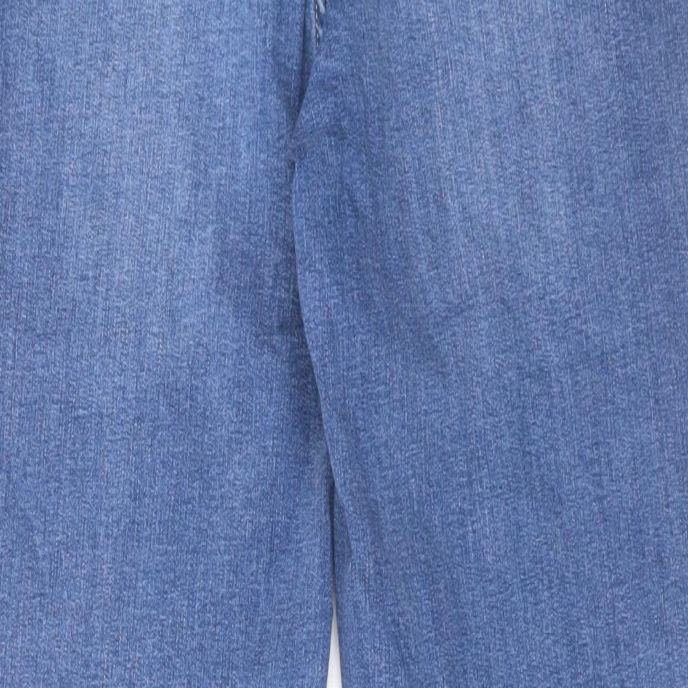 Joules Womens Blue Cotton Straight Jeans Size 12 L28 in Regular Button