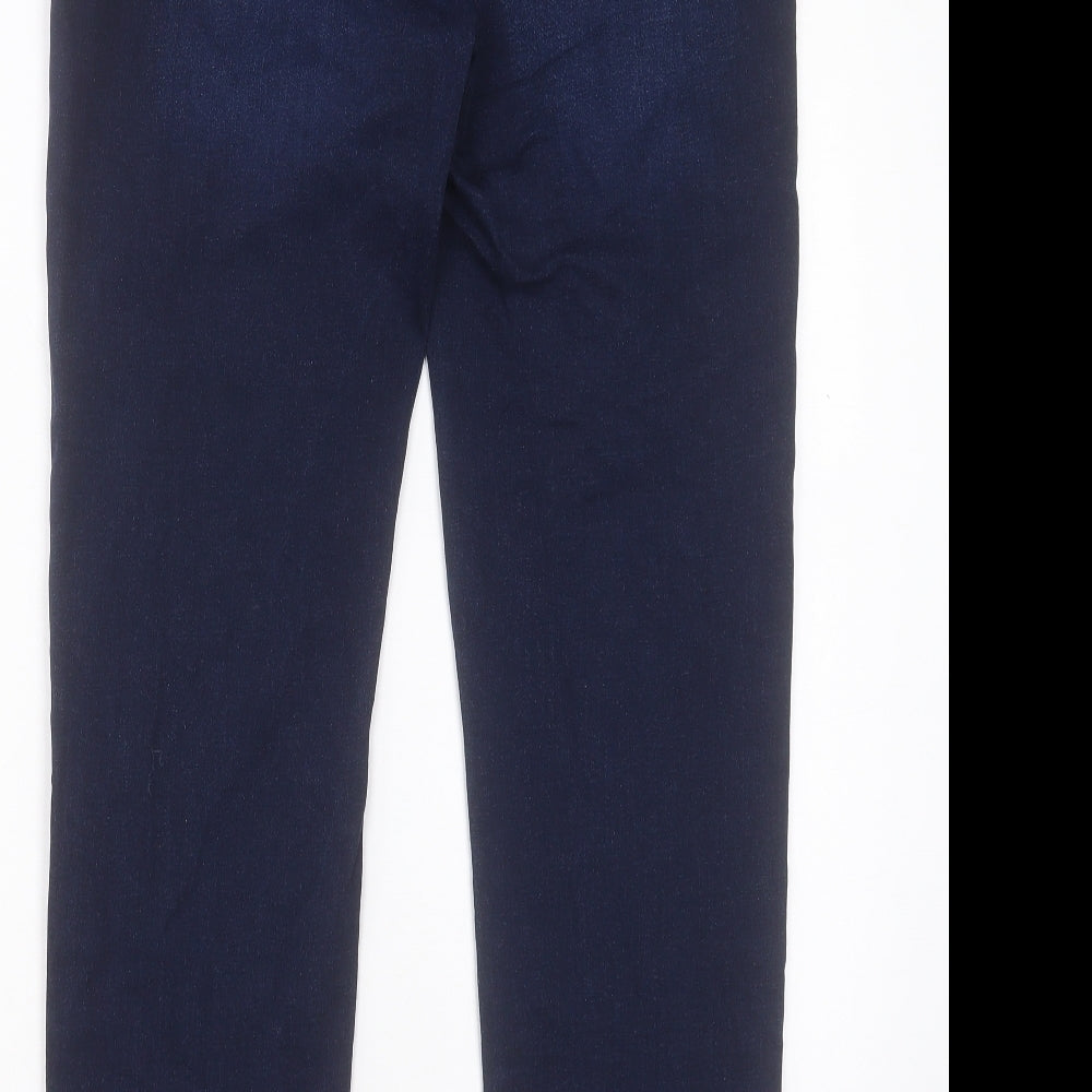 Wallis Womens Blue Cotton Straight Jeans Size 14 L29 in Regular Button