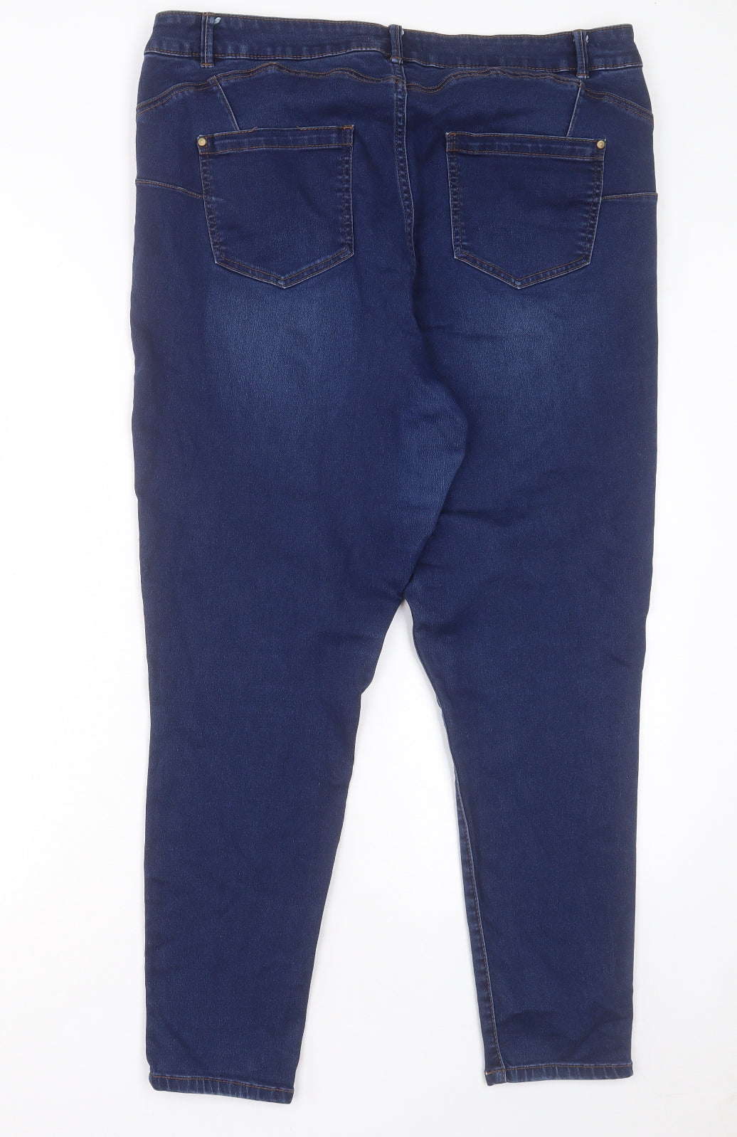 Nutmeg Womens Blue Cotton Skinny Jeans Size 20 L29 in Regular Button