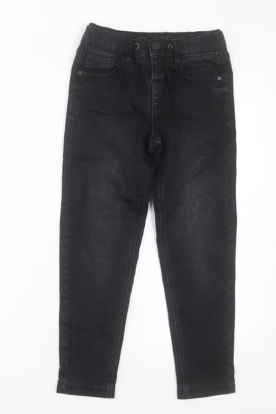 Marks and Spencer Boys Black Camel Skinny Jeans Size 6-7 Years Regular Drawstring