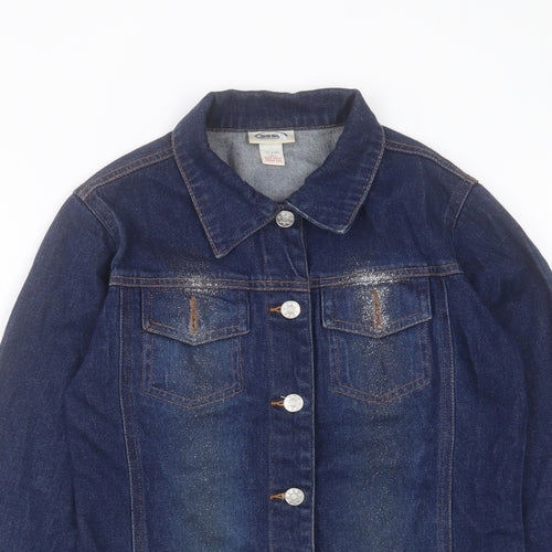 Mackays Girls Blue Jacket Size 13 Years Button