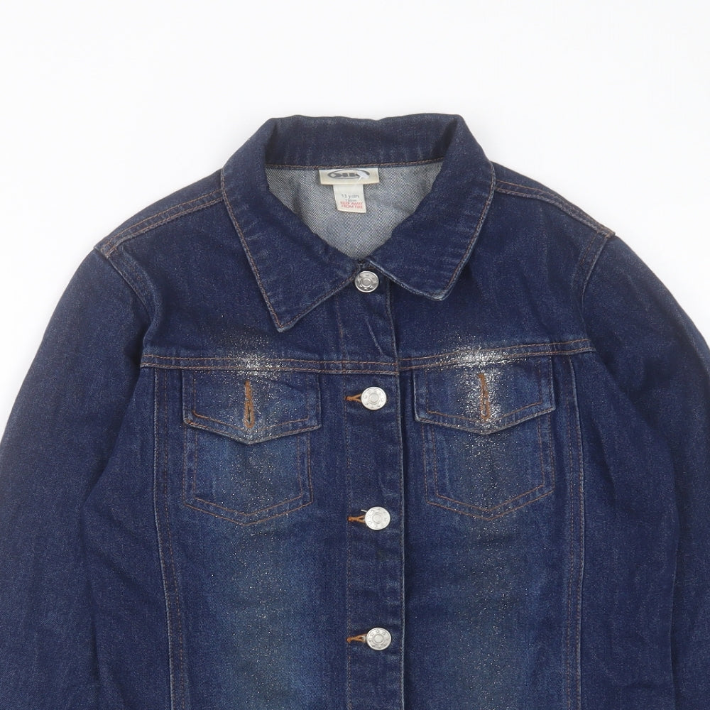 Mackays Girls Blue Jacket Size 13 Years Button