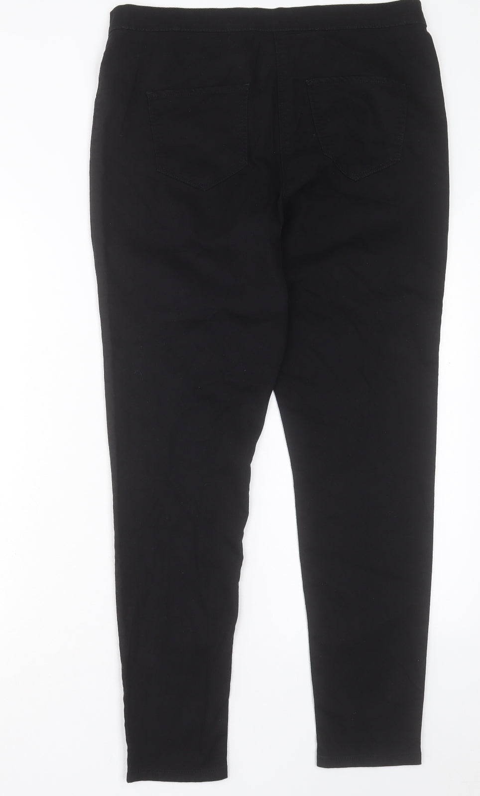 Nutmeg Womens Black Cotton Jegging Trousers Size 16 L29 in Regular Button