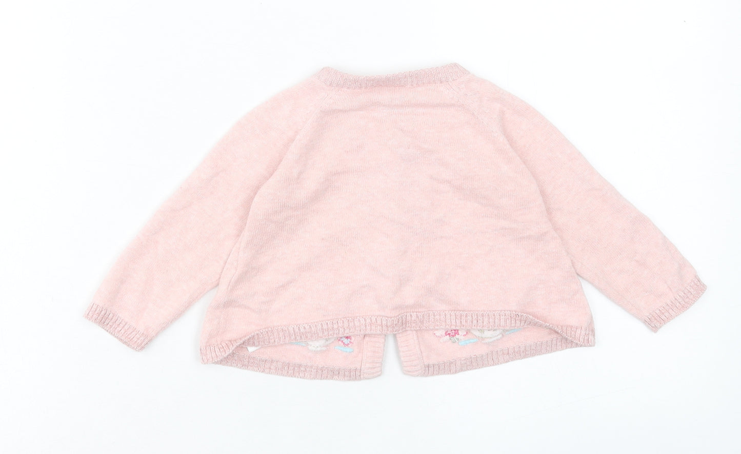 Monsoon Girls Pink Cotton Cardigan Jumper Size 3-6 Months Button