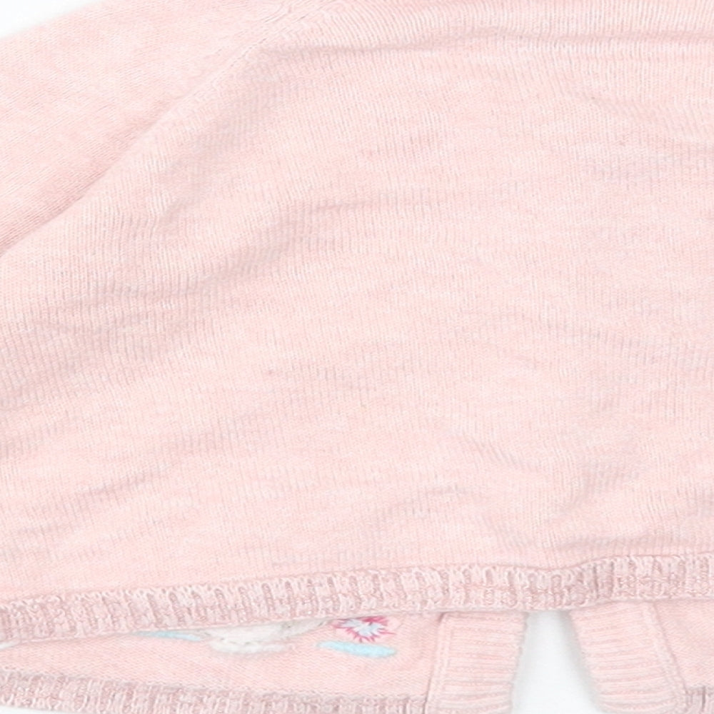 Monsoon Girls Pink Cotton Cardigan Jumper Size 3-6 Months Button