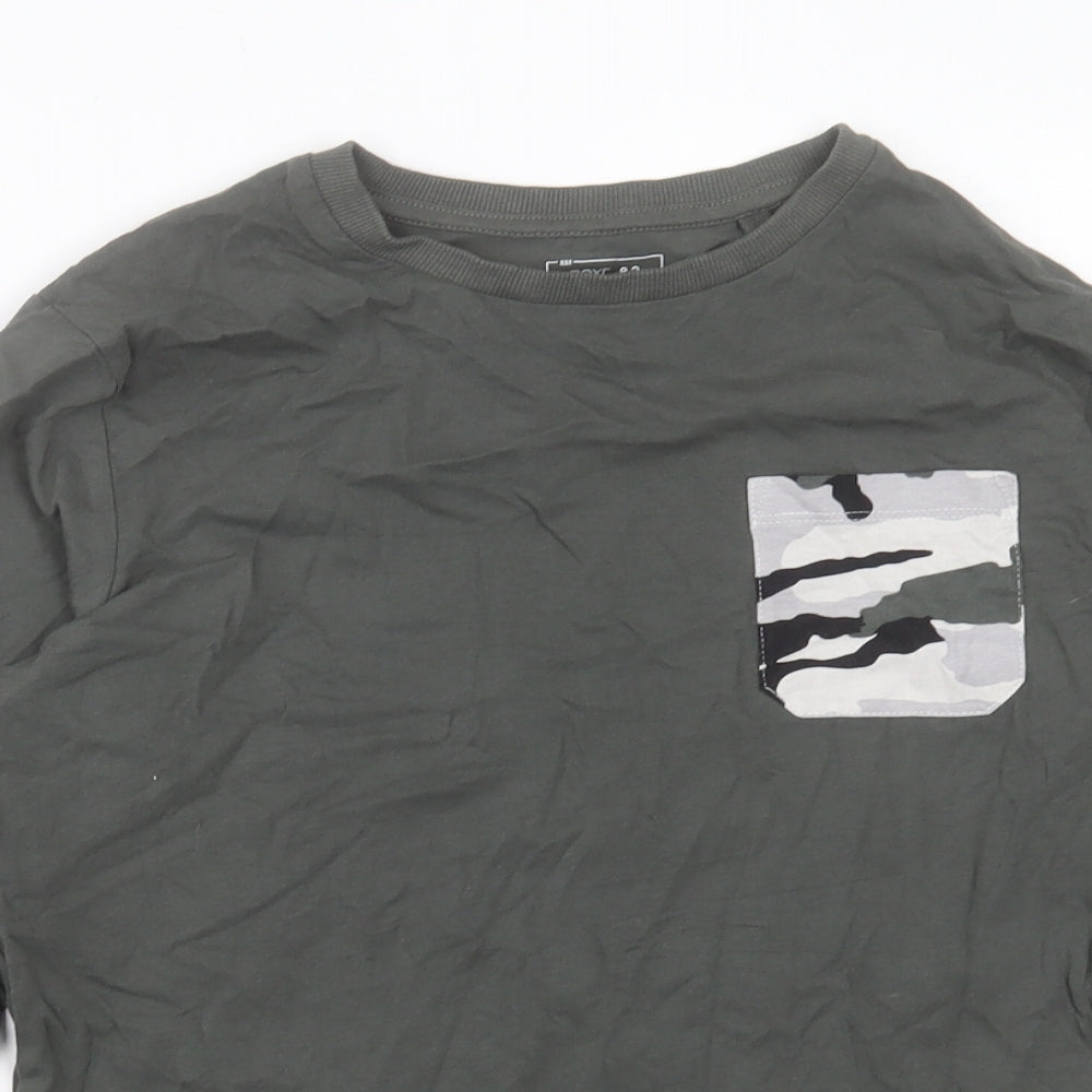 NEXT Boys Green Camouflage Cotton Basic T-Shirt Size 11 Years Crew Neck Pullover