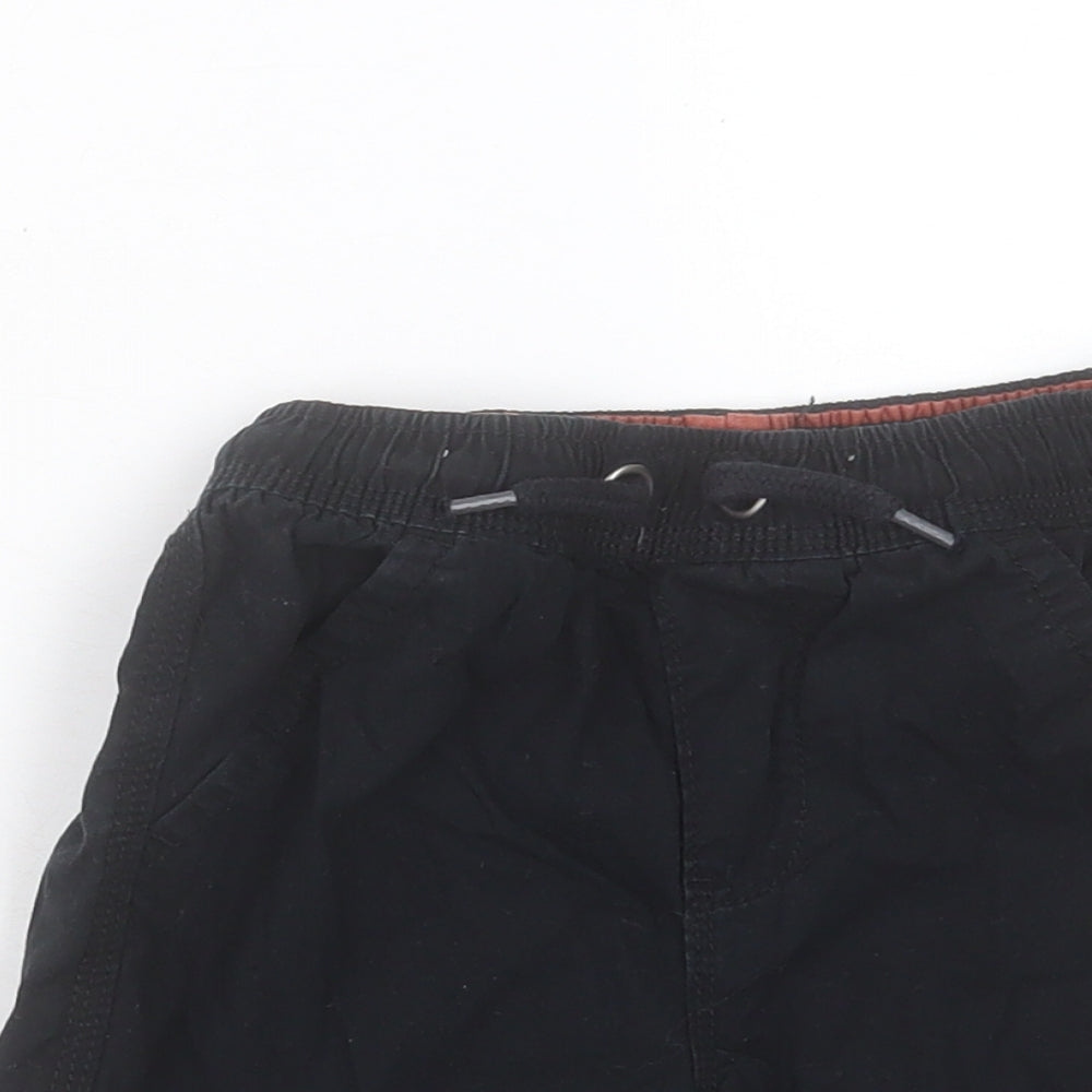 George Boys Black Cotton Bermuda Shorts Size 4-5 Years Regular Drawstring