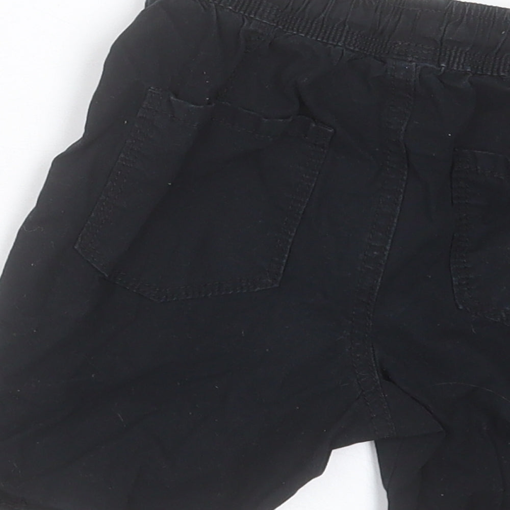 George Boys Black Cotton Bermuda Shorts Size 4-5 Years Regular Drawstring