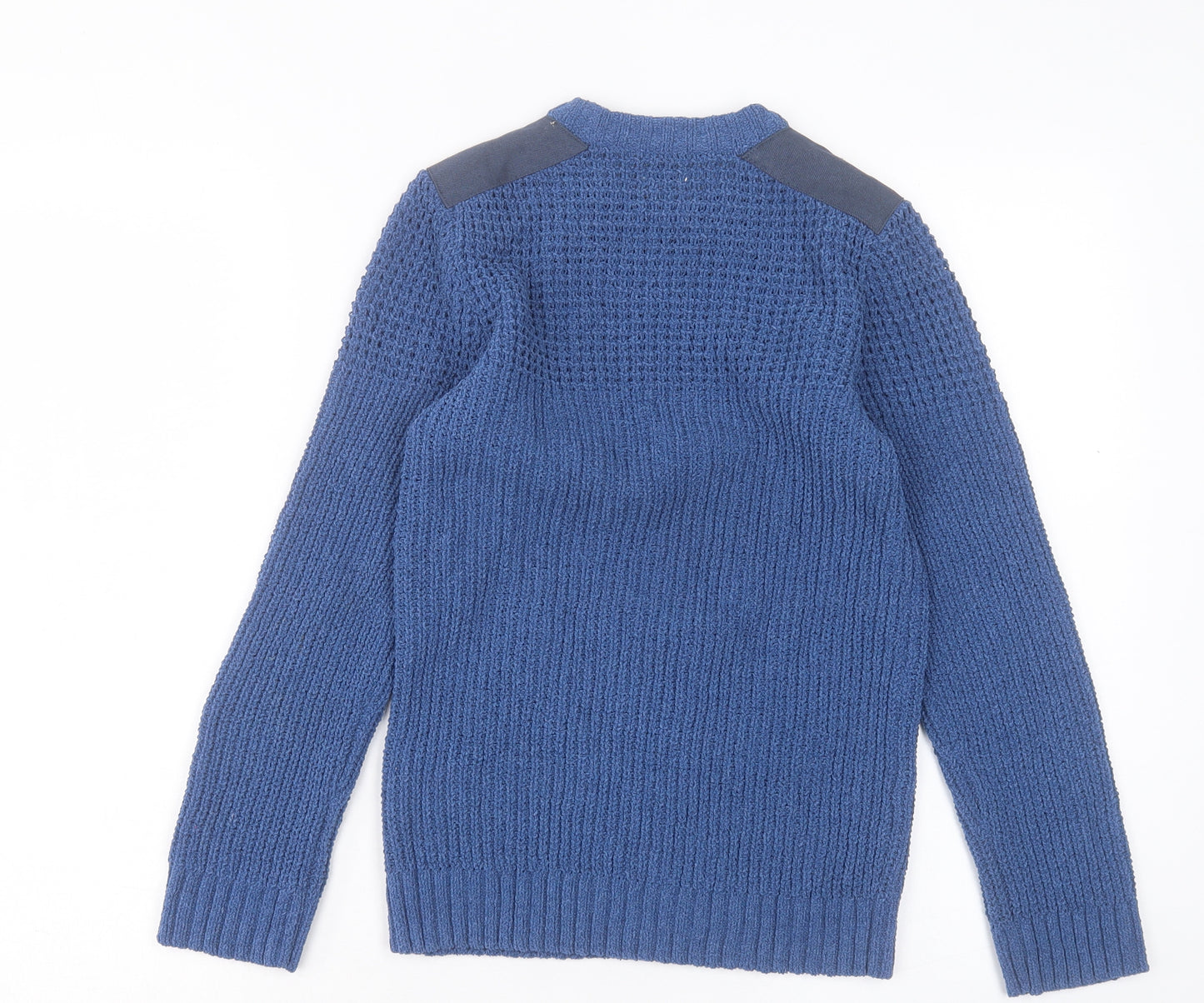 F&F Boys Blue Crew Neck Polyester Pullover Jumper Size 9-10 Years Pullover