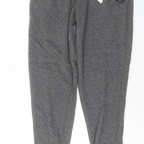SoulCal&Co Womens Grey Cotton Jogger Trousers Size 12 L30 in Regular Drawstring