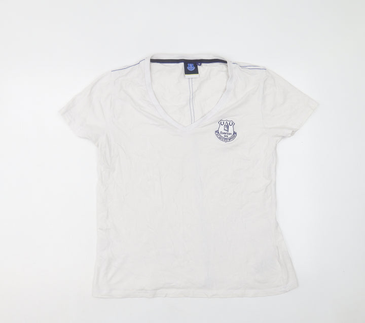 Fanatics Womens White Cotton Basic T-Shirt Size 18 V-Neck - Everton FC
