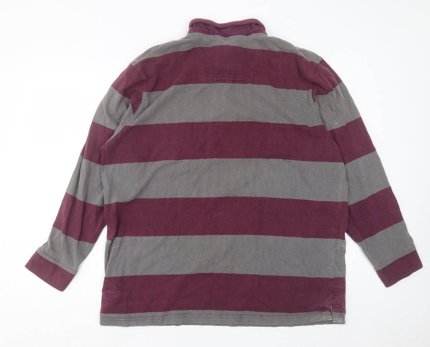 TU Mens Grey Striped Cotton Pullover Sweatshirt Size 2XL