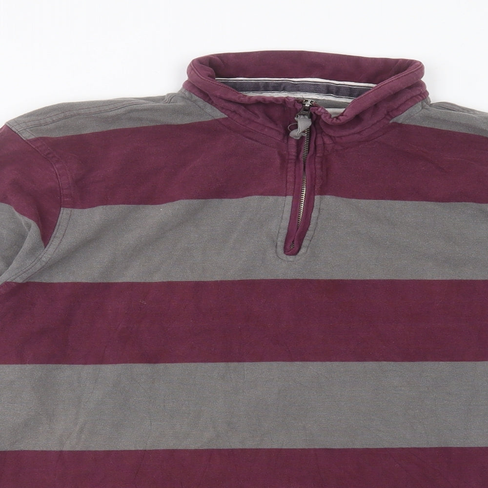 TU Mens Grey Striped Cotton Pullover Sweatshirt Size 2XL