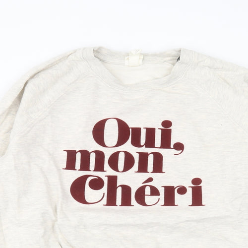 H&M Womens Ivory Cotton Pullover Sweatshirt Size M Pullover - Oui, Mon Cheri