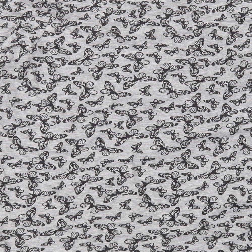 Atmosphere Womens Grey Geometric Cotton Basic T-Shirt Size 20 Crew Neck - Butterfly Pattern