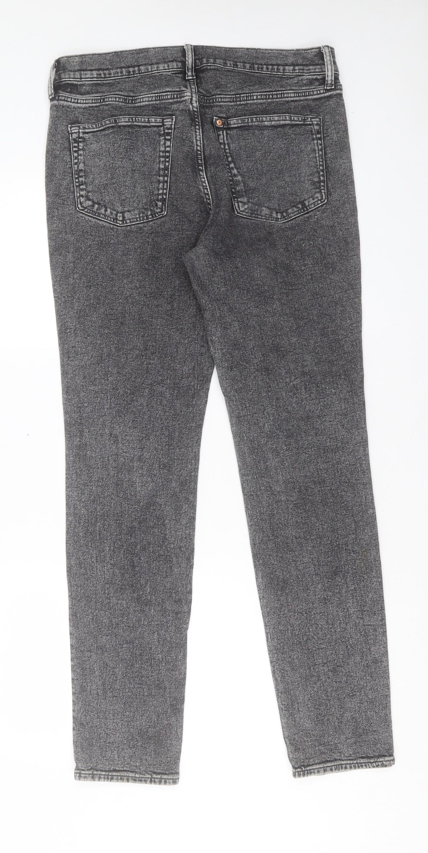 H&M Mens Grey Cotton Skinny Jeans Size 34 in L32 in Regular Button