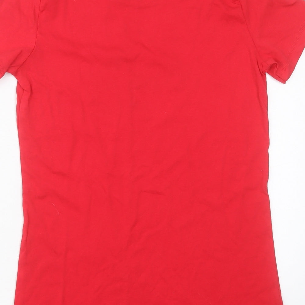 The Shining Boys Red Cotton Basic T-Shirt Size L Crew Neck Pullover