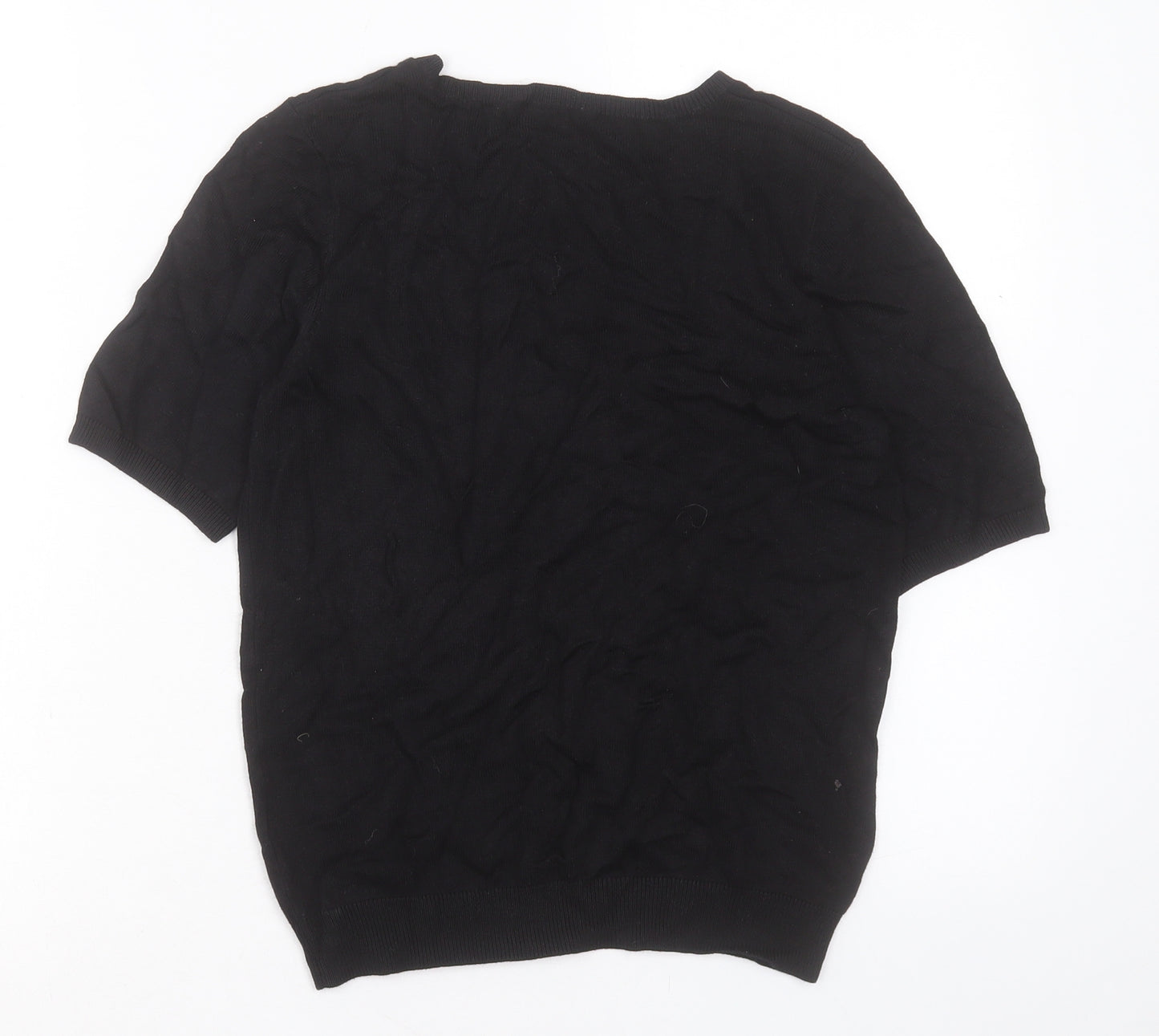 H&M Womens Black Viscose Basic T-Shirt Size S Crew Neck