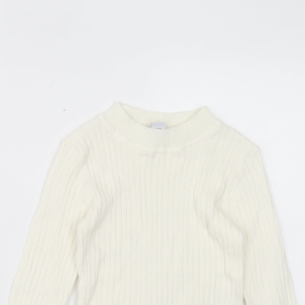 TU Girls Ivory Round Neck Cotton Pullover Jumper Size 5 Years Pullover