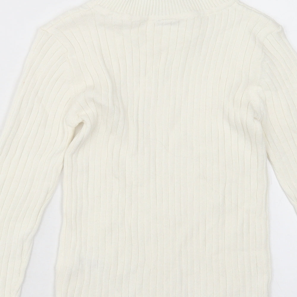 TU Girls Ivory Round Neck Cotton Pullover Jumper Size 5 Years Pullover