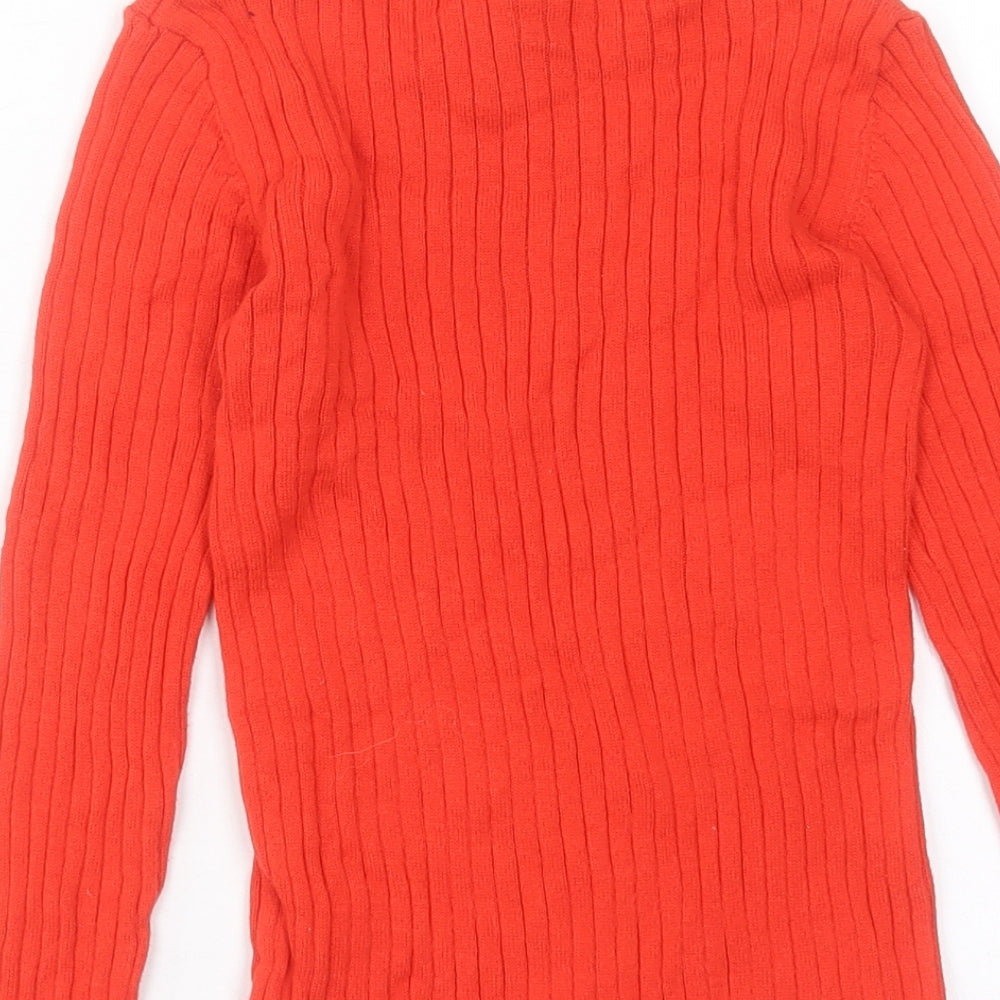 TU Girls Red Round Neck Cotton Pullover Jumper Size 5 Years Pullover
