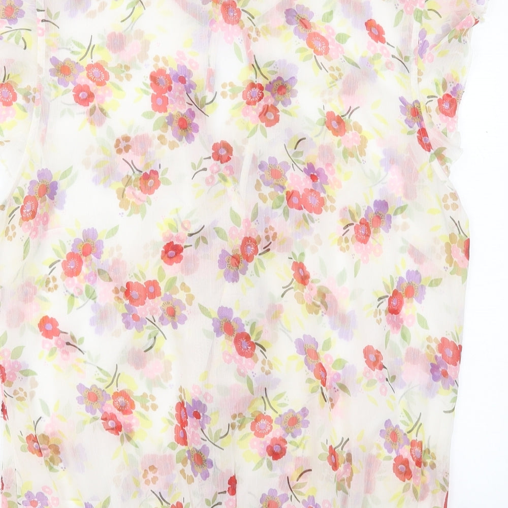 Red Herring Womens Multicoloured Floral Polyester Basic Tank Size 18 Round Neck