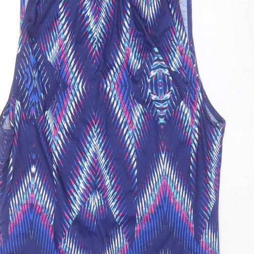 Kaliedoscope Womens Purple Geometric Polyester A-Line Size 14 Square Neck Tie