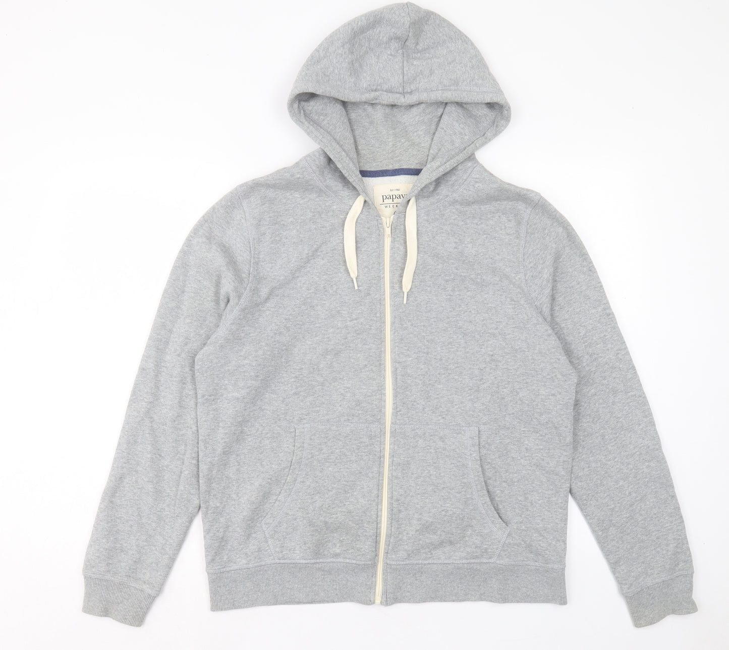 Papaya Womens Grey Cotton Full Zip Hoodie Size 16 Zip