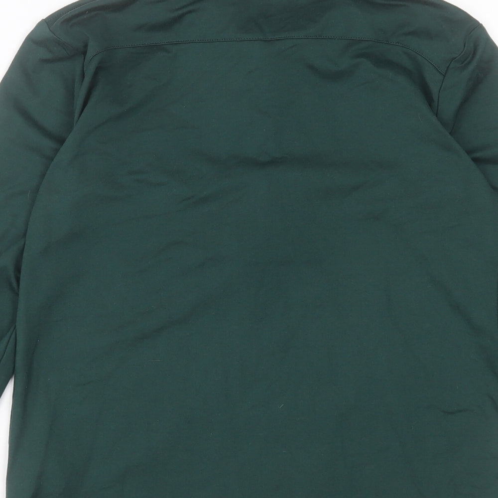 Hac Tac Womens Green Polyester Basic Casual Size 10 Collared Button