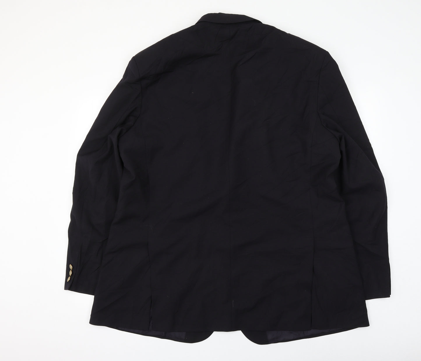 Preworn Mens Black Polyester Jacket Suit Jacket Size 46
