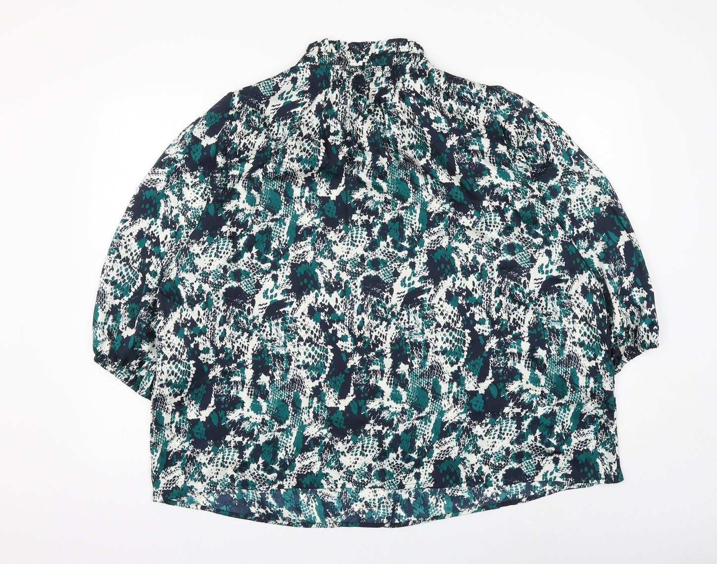 Marks and Spencer Womens Multicoloured Animal Print Polyester Basic Blouse Size 22 Round Neck