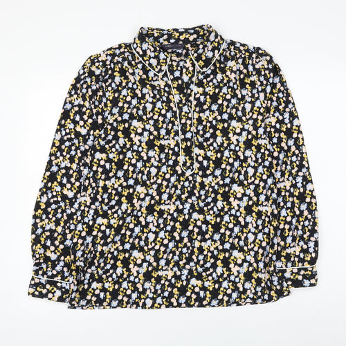 Marks and Spencer Womens Multicoloured Geometric Polyester Basic Blouse Size 8 Collared