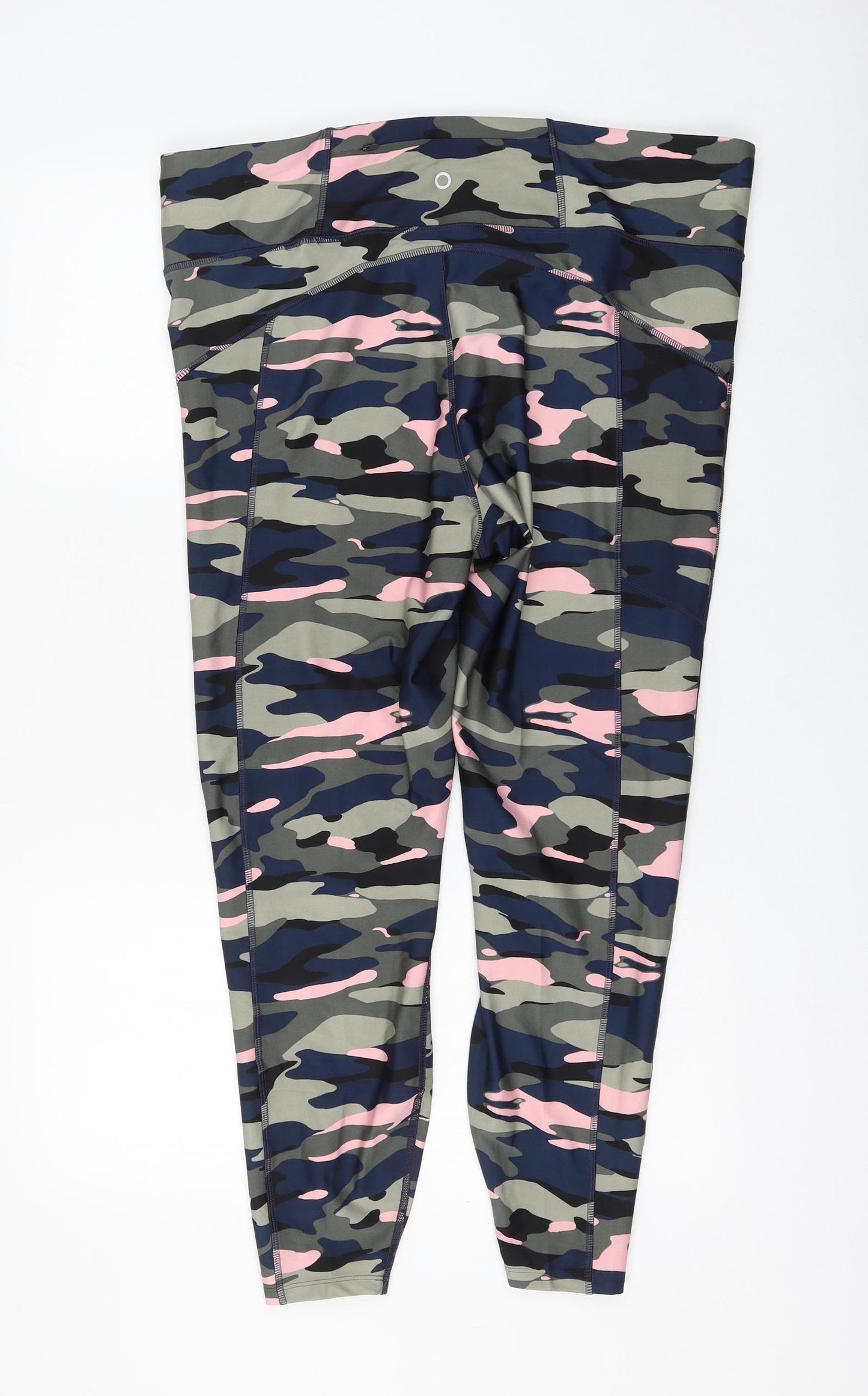 Marks and Spencer Womens Multicoloured Camouflage Polyester Compression Leggings Size 20 L26 in Regular