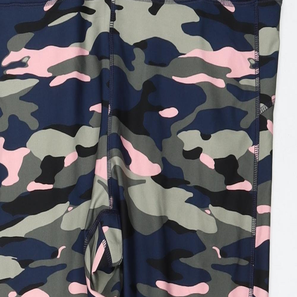 Marks and Spencer Womens Multicoloured Camouflage Polyester Compression Leggings Size 20 L26 in Regular