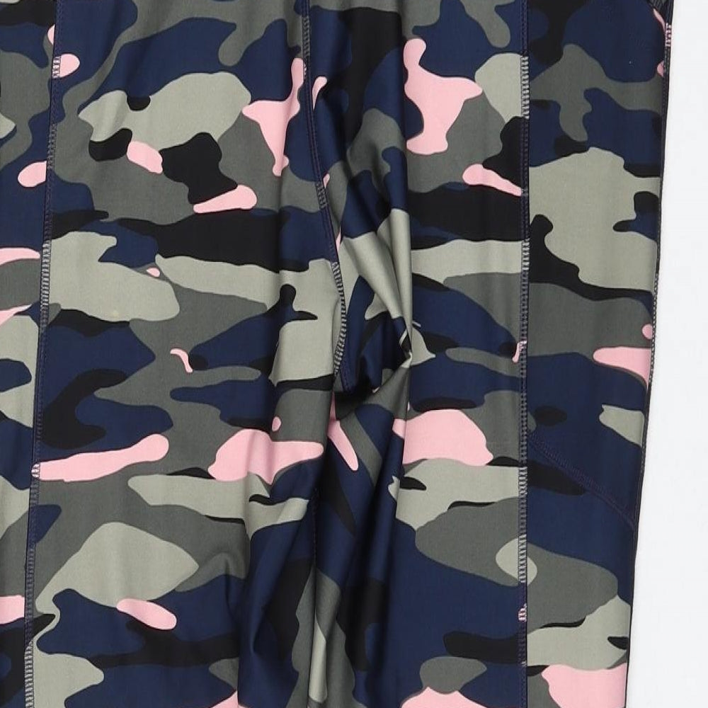 Marks and Spencer Womens Multicoloured Camouflage Polyester Compression Leggings Size 20 L26 in Regular