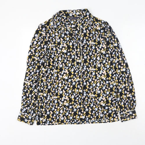 Marks and Spencer Womens Multicoloured Geometric Polyester Basic Blouse Size 6 Collared