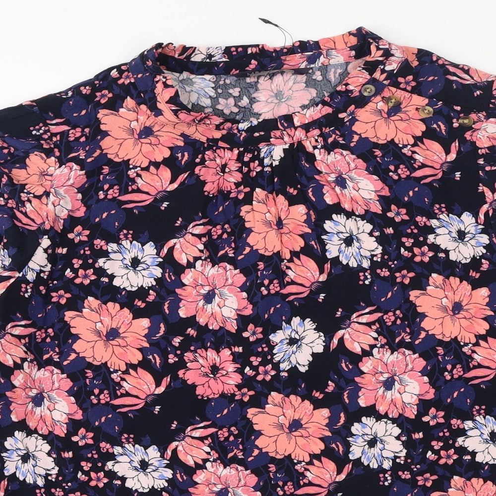 Marks and Spencer Womens Multicoloured Floral Viscose Basic Blouse Size 20 Round Neck