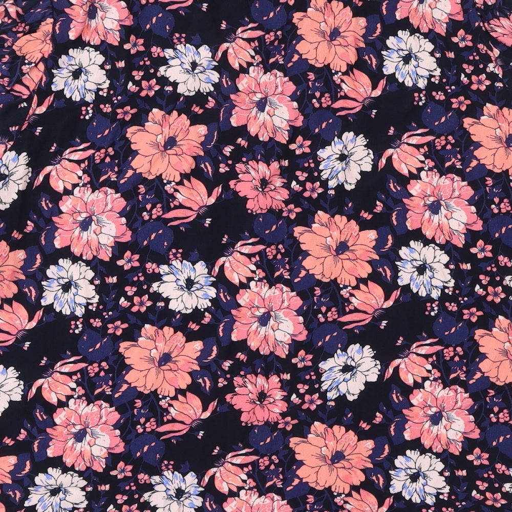 Marks and Spencer Womens Multicoloured Floral Viscose Basic Blouse Size 20 Round Neck