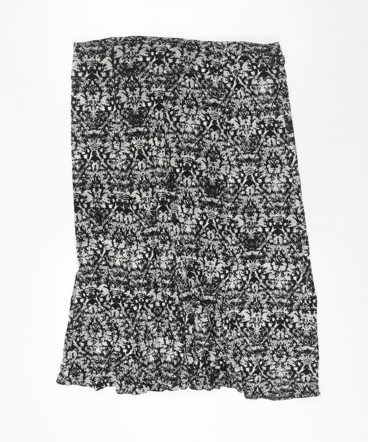 Steilmann Womens Black Geometric Polyester A-Line Skirt Size 18